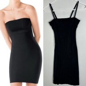 Spanx Black Slip Dress Convertible Strapless‎ Womens Size Small Shapewear Layer